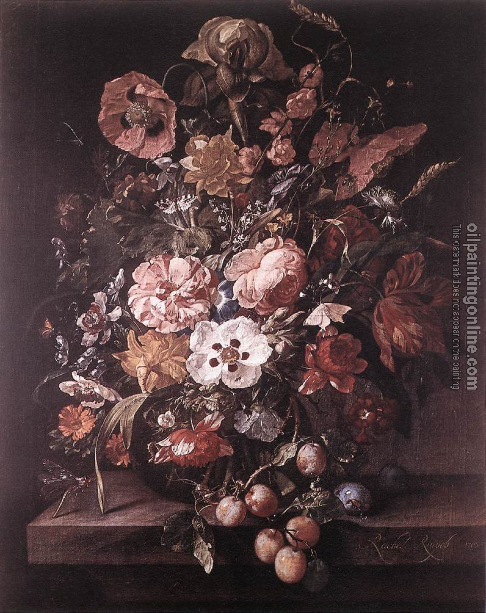 Ruysch, Rachel - Bouquet in a Glass Vase